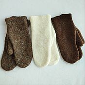 Аксессуары handmade. Livemaster - original item Felted mittens with alpaca. Handmade.