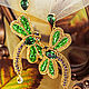 Earrings Dragonflies. Green earrings. Luxury earrings. Earrings. LADY-LIZA jewelry shop. My Livemaster. Фото №4