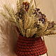 Pots of jute with dried flowers wall .table. Pots1. Ekostil. My Livemaster. Фото №6