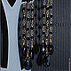 серьги длинные, позолоченные, черная шпинель, Серьги классические, Санкт-Петербург,  Фото №1