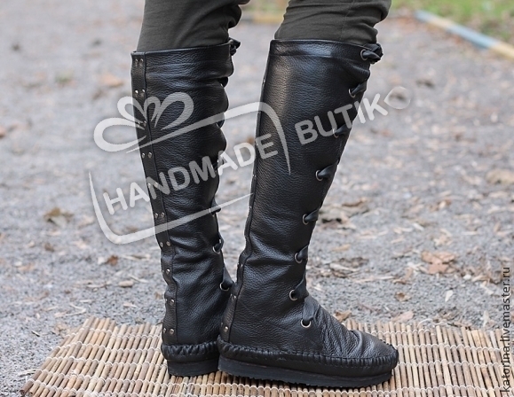 Boots,Boots of leather with lacing Black \u2013 заказать на Ярмарке Мастеров \u2013 2U1Q1COM
