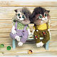 Los gatitos Plutik y Shalunok valyanye. Felted Toy. kluchevaya toy. Интернет-магазин Ярмарка Мастеров.  Фото №2