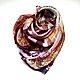 Abstraction to Buy a Gift for a woman Gift girl Handmade Hand painted Brown Burgundy Buy batik scarf, Buy silk scarf shawl, Buy Women's gift scarf Abstract composition.
