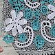 Пончо вязаное бирюзовое короткое. Пончо. Мастерская Ирландского кружева (Ludavrn). Ярмарка Мастеров.  Фото №6