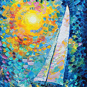 Картины и панно handmade. Livemaster - original item Painting sea, sailboat 