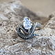 Silver ring snake 'triangle' with moonstone, Rings, Moscow,  Фото №1