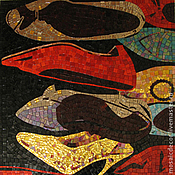 Мозаичное панно в бассейн - сундук с сокровищами