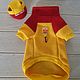 Clothing for cats 'Jacket with cap - Yellow with red', Pet clothes, Biisk,  Фото №1