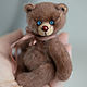Мишка тедди коричневый, миниатюра. Мишки Тедди. Teddy by Olga Prokudina. Ярмарка Мастеров.  Фото №4
