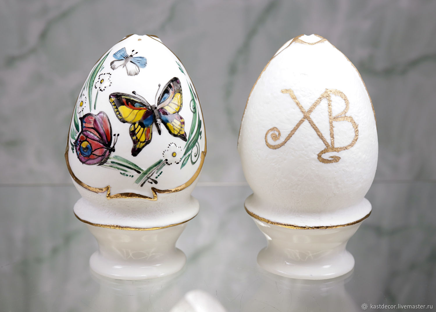 Easter porcelain egg ' Butterflies and Birds', Eggs, Moscow,  Фото №1
