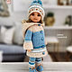 Order Clothes for Paola Reina dolls. Warm beige and blue hooded set. DeSouris (desouris). Livemaster. . Clothes for dolls Фото №3