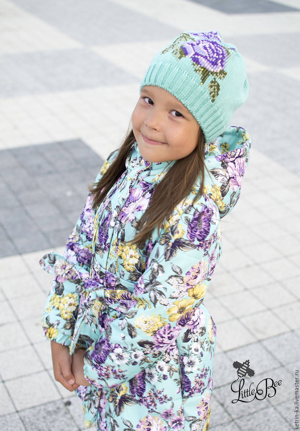Демисезонное пальто и шапочка с вышивкой для девочки, Верхняя одежда детская, Пенза,  Фото №1