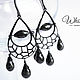 Order Black spinel earrings, black accessories, chandelery, evening. White Book. Livemaster. . Earrings Фото №3
