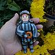 Ватная елочная / интерьерная игрушка Сёмушка с бубликом, Елочные игрушки, Ставрополь,  Фото №1