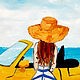 Oil Painting Girl by the Sea Seascape Yellow Car. Pictures. Lana Zaitceva. My Livemaster. Фото №5