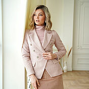 Одежда handmade. Livemaster - original item Jacket tweed jacket pink double-breasted Powder, in the style of Chanel viscose. Handmade.