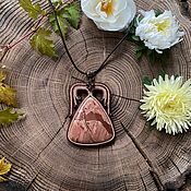 Украшения handmade. Livemaster - original item Soutache pendant, pendant decoration made of natural stone Harp. Handmade.