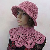 Аксессуары handmade. Livemaster - original item Set - hat and shoulder strap, color dusty rose.. Handmade.