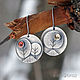 Silver 'Trees' earrings with natural garnet and citrine, Earrings, Moscow,  Фото №1