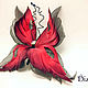 Brooch-barrette butterfly 'Flame'. FABRIC FLOWERS. Silk flowers. Flowers. Dizani. Online shopping on My Livemaster.  Фото №2