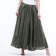 Khaki Linen boho skirt. Skirts. LINEN & SILVER ( LEN i SEREBRO ). Интернет-магазин Ярмарка Мастеров.  Фото №2
