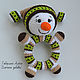 Snowman Round green-knitted rattle on a wooden ring. Teethers and rattles. Zzabava. Online shopping on My Livemaster.  Фото №2