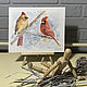 Акварельная картина «Птицы Кардинал», Картины, Тюмень,  Фото №1