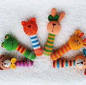 Куклы и игрушки handmade. Livemaster - original item Rattle knitted. Teething toy knitted. Rattle-teething toy.. Handmade.