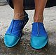 Copy of Copy of Espadrilles made of suede and leather Blue with silver, Espadrilles, Moscow,  Фото №1
