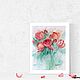 Painting with Rose flowers in watercolor, Pictures, Moscow,  Фото №1