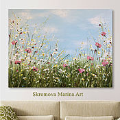 Картины и панно handmade. Livemaster - original item Oil painting with poppies. Coral poppies with oil.. Handmade.