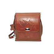 Сумки и аксессуары handmade. Livemaster - original item Backpacks: Women`s leather backpack bag red-brown Iveta. Handmade.