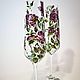 Glasses 'Delicate Roses' with stained glass painting (Pair). Wine Glasses. vitrazhnaya-rospis (vitrazhnaya-rospis). My Livemaster. Фото №6