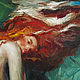 Mermaid, oil painting on canvas, 60h60 cm, fantasy, underwater world. Pictures. myfoxyart (MyFoxyArt). My Livemaster. Фото №5