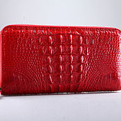 Сумки и аксессуары handmade. Livemaster - original item Crocodile leather Wallet with one zipper IMA0013R3. Handmade.