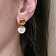 Pearl earrings, white stud earrings 'Frivolity'. Earrings. Irina Moro. My Livemaster. Фото №4