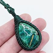 Украшения handmade. Livemaster - original item Chrysocolla pendant with chrysocolla chrysocolla pendant in the shape of a drop. Handmade.