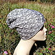 Knitted hat 'Silver', beanie, stocking cap, slouchy hat. Caps. YuliaCrochet. Online shopping on My Livemaster.  Фото №2