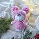 A cat in a pink hat with pompoms, Stuffed Toys, Lipetsk,  Фото №1