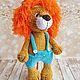 Knitted toy-plush lion cub Leva, Stuffed Toys, Irkutsk,  Фото №1