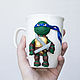 Leonardo. Decor on a circle of polymer clay teenage mutant ninja turtles, Mugs and cups, Krasnodar,  Фото №1