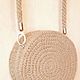 Round handbag made of jute. Crossbody bag. zara-2. My Livemaster. Фото №4