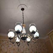 Винтаж handmade. Livemaster - original item Vintage chandeliers: Chandelier with charming shades 60 g Italy. Handmade.