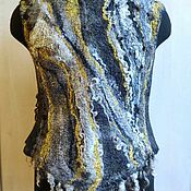 Author's felted silk double-sided stole Bagdad