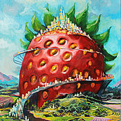 Картины и панно handmade. Livemaster - original item Painting with strawberries 