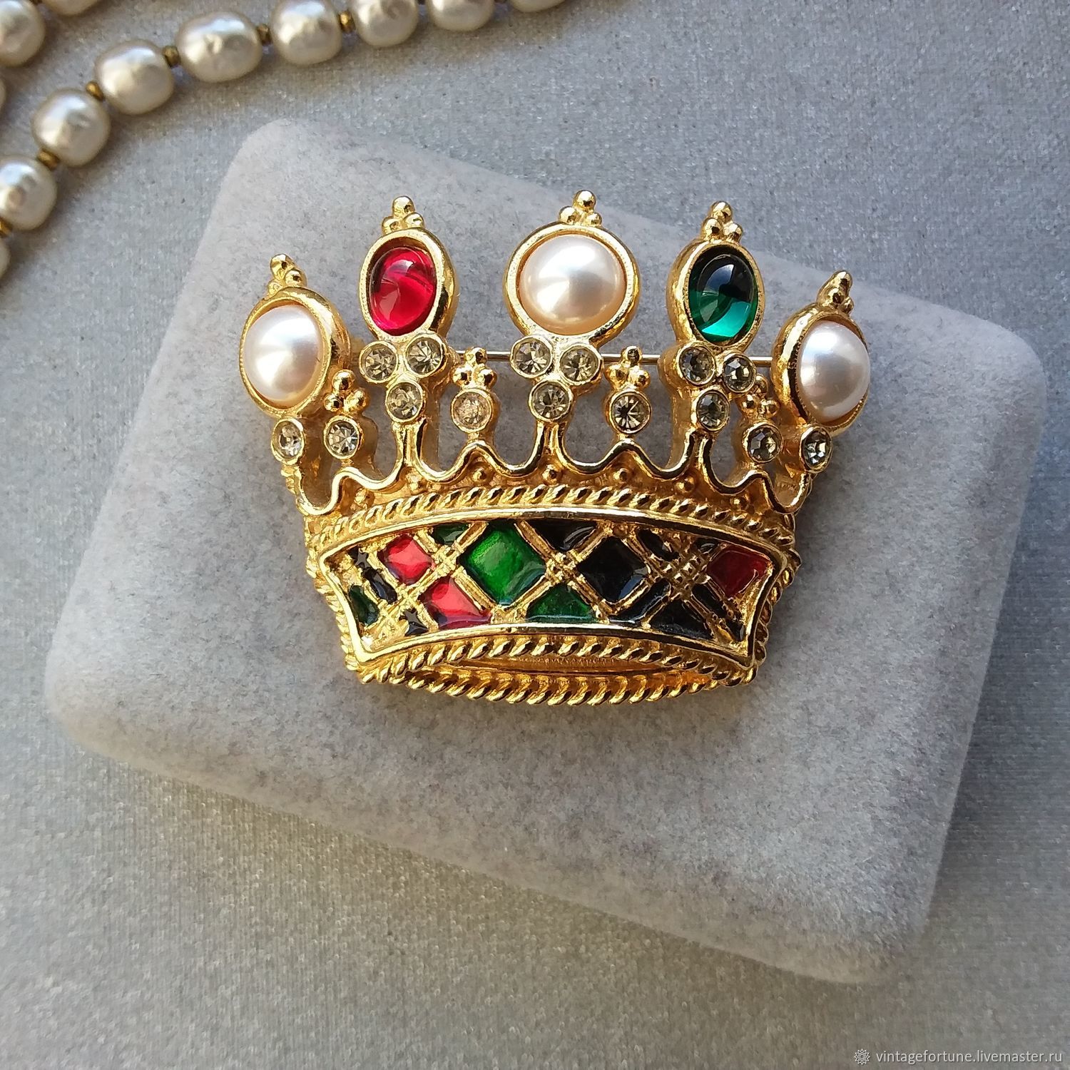 Vintage brooch Crown, London fashion house Butler & Wilson, Vintage brooches, St. Petersburg,  Фото №1