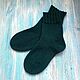 Knitted wool socks 42-43 dark green, men's warm double. Socks. knitsockswool. Online shopping on My Livemaster.  Фото №2