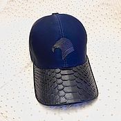 Аксессуары handmade. Livemaster - original item Men`s baseball cap made of python leather and water-repellent fabric!. Handmade.