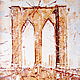 New York Painting ORIGINAL PAINTING Brooklyn Bridge, Pictures, Petrozavodsk,  Фото №1