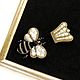 Pearl brooch 'Bee and crown'. Buy a set of brooches, Brooch set, Novosibirsk,  Фото №1